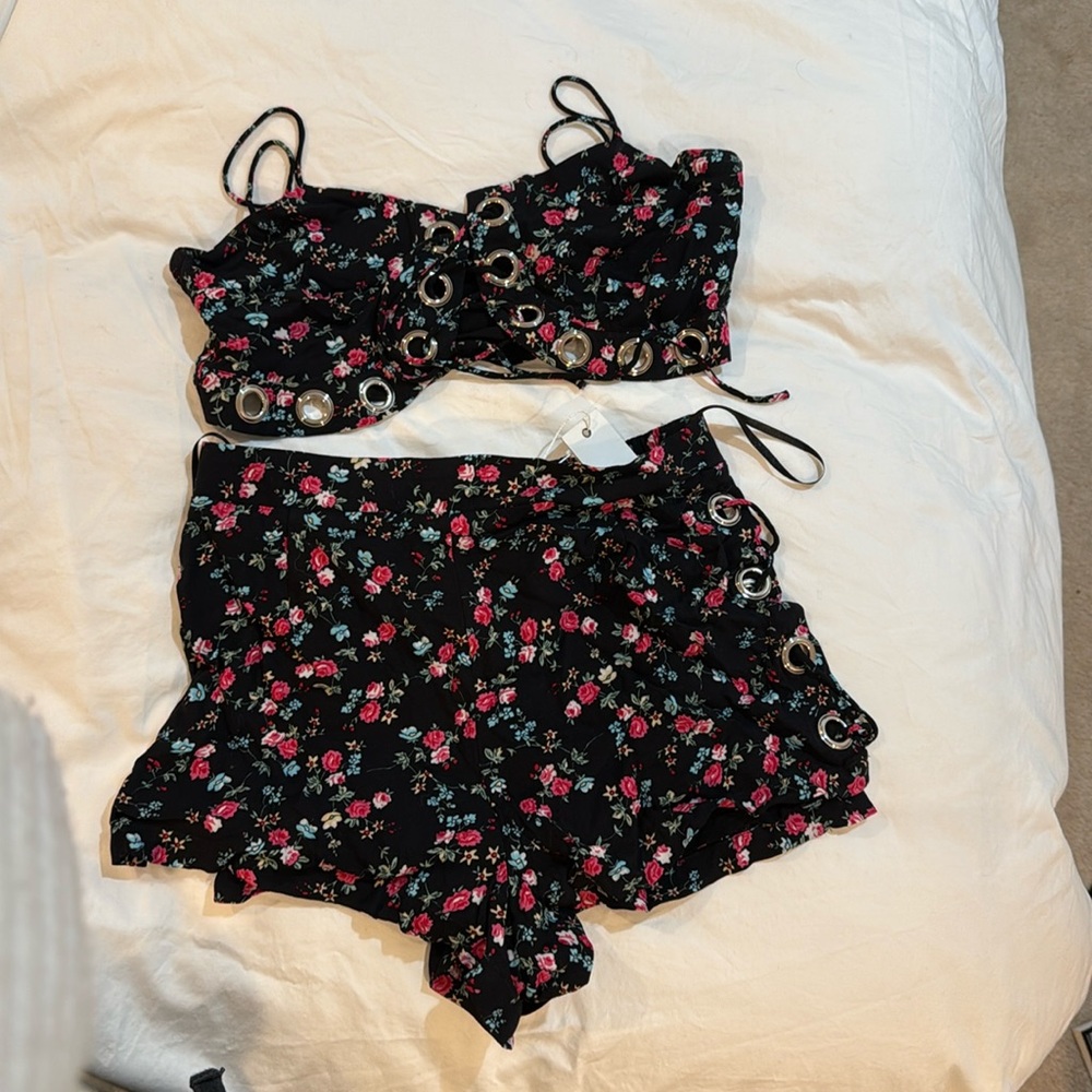 LF shirt and short set - floral - MILLAU